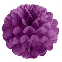 Бумажное украшение Цветочный шар-соты 30 см, фиолетовый