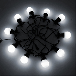 Гирлянда Патио из диодных ламп от сети 10м 5см х 20шт, белые